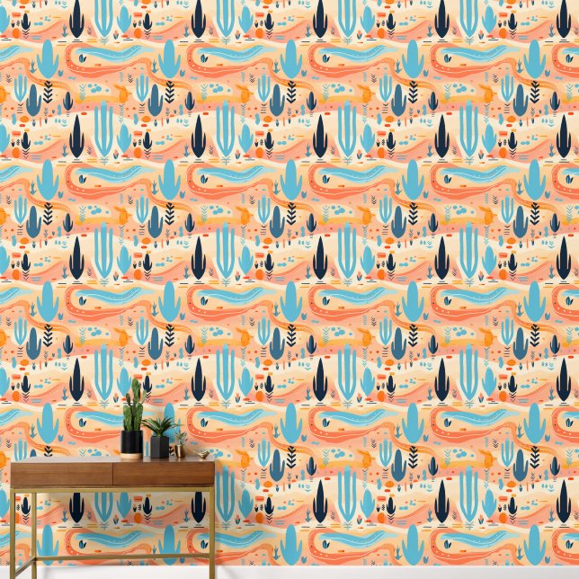 Cooles Boho Südwestbild gekachelt Tapete (Korridor)