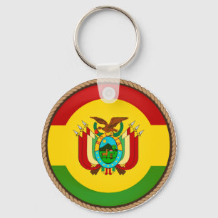 Cooles Bolivien-Flaggen-Siegel Schlüsselanhänger