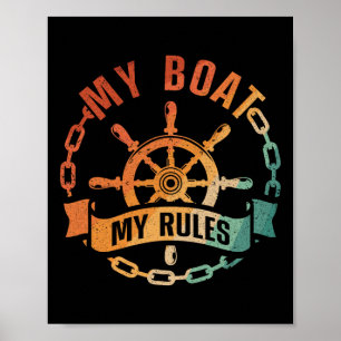 Cooles Boot Kapitän Design für Männer Frauen Boot  Poster
