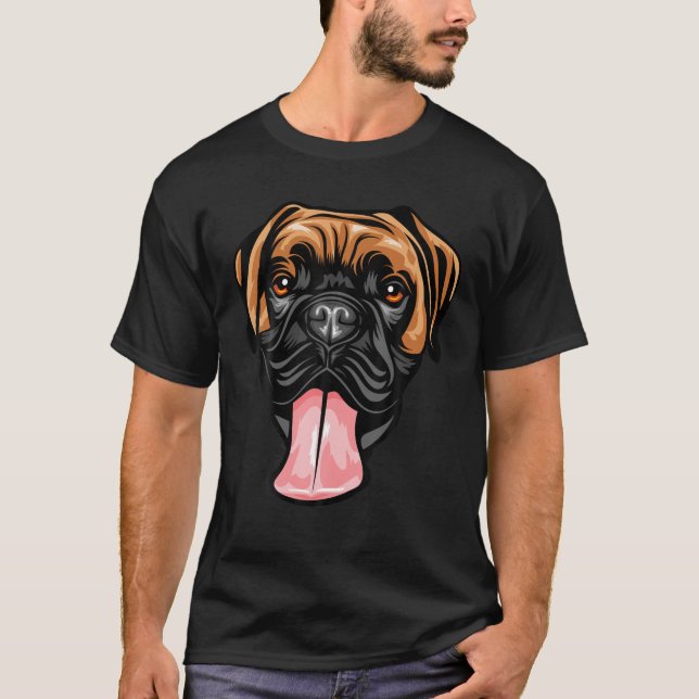 Cooles Boxer-Hundegesicht T-Shirt (Vorderseite)
