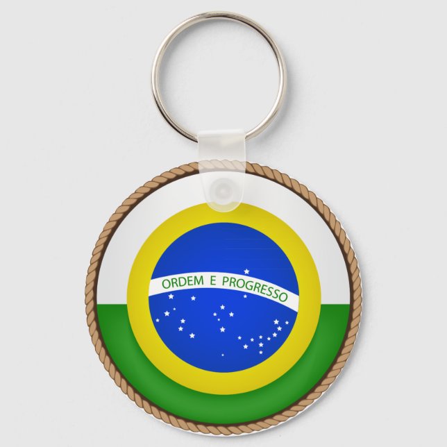 Cooles Brasilien-Flaggen-Siegel Schlüsselanhänger (Vorderseite)
