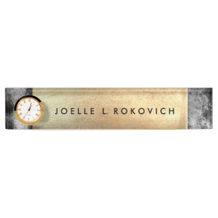 Cooles Bronzeplaketten-graues konkretes Namensplakette