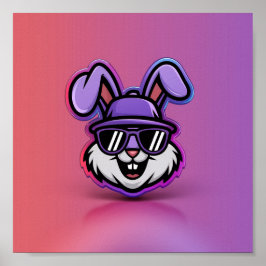 Cooles Bunny Poster: Stilvoll & Spaß an der Wand K Poster