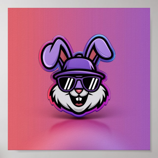 Cooles Bunny Poster: Stilvoll & Spaß an der Wand K Poster (Vorne)
