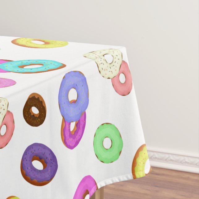 Cooles, buntes Donuts-Muster weiß Tischdecke (Beispiel)