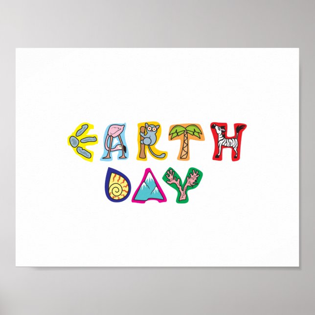 Cooles buntes Earth Day Custom Poster (Vorne)