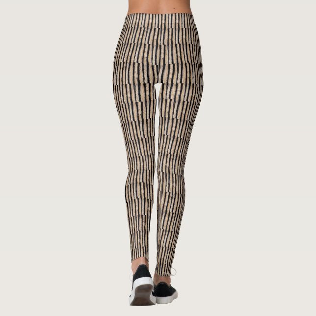 Cooles Burnt Tree Barke Texturmuster Leggings (Rückseite)