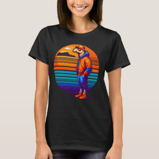 Cooles Camel Modernes Urbanes Sunset Retro Art T-Shirt