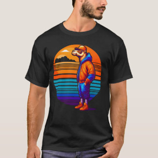 Cooles Camel Modernes Urbanes Sunset Retro Art T-Shirt