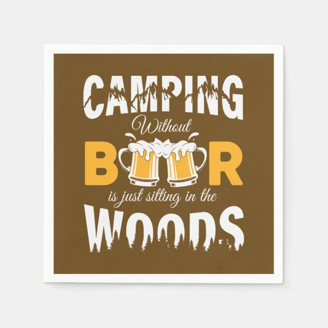 Cooles Camping Bierliebhaber Party Serviette (Vorderseite)