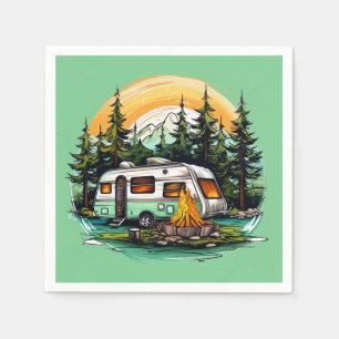 Cooles Camping liebt Party Serviette