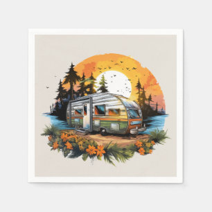 Cooles Camping liebt Party Serviette
