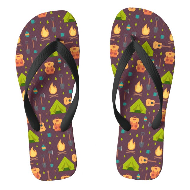 Cooles Camping Muster Außengestaltung Flip Flops (Fußbett)