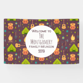 Cooles Camping Muster Outdoorsy Family Wiedersehen Banner