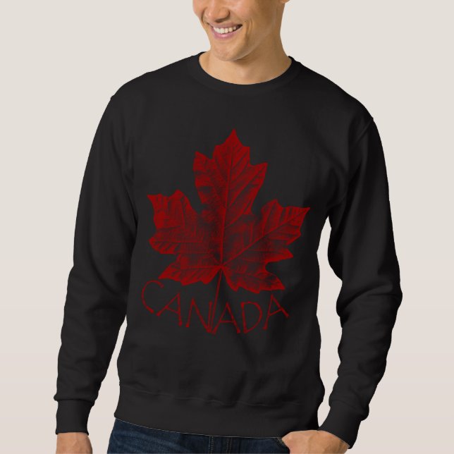 Cooles Canada Sweatshirt Retro Maple Leaf Souvenir (Vorderseite)
