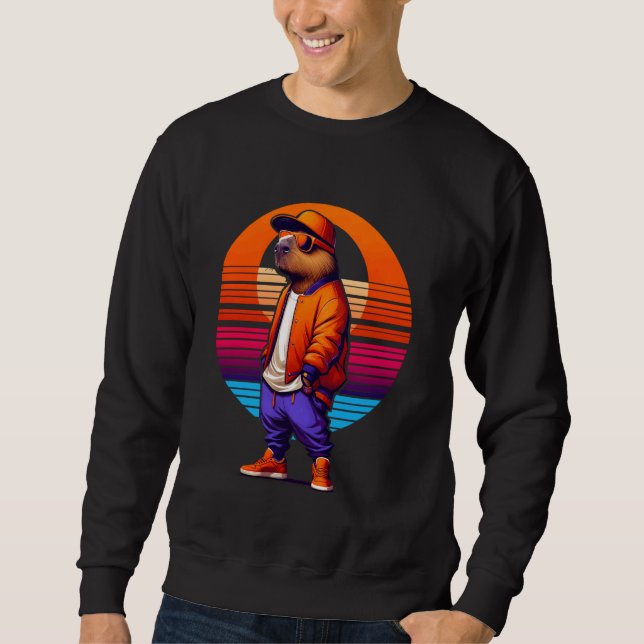Cooles Capybara Modernes Stadthotel Sweatshirt (Vorderseite)