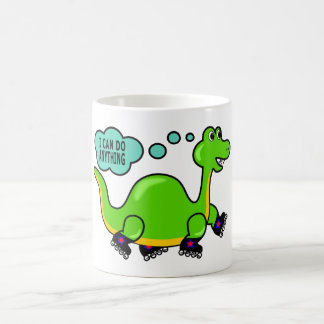 Cooles Cartoon-Dinosaurier-Skaten zum Erfolg Kaffeetasse