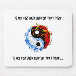 Cooles Cartoontätowierungssymbol-Wasserfeuer Yin Mousepad