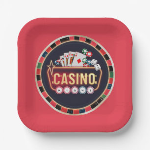 Cooles Casino Nachtspielliebhaber Party Pappteller