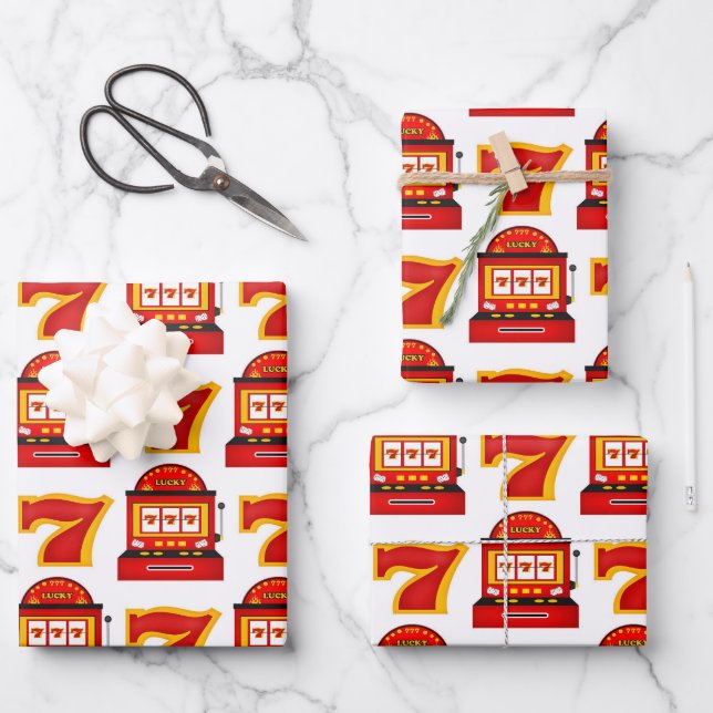 Cooles Casino-Party Geschenkpapier Set (Vorderseite)