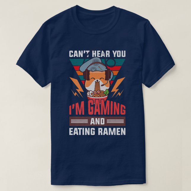 Cooles Cat and RamenVideo Gamer RamenCat-Design T-Shirt (Design vorne)