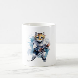 Cooles Cat Ice Hockey Kaffeetasse