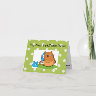 Cooles Cat Party Einladungskarte