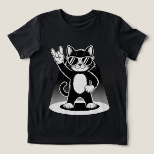 Cooles Cat Rock Dancer T-Shirt Funny Animal Musi Tri-Blend Shirt
