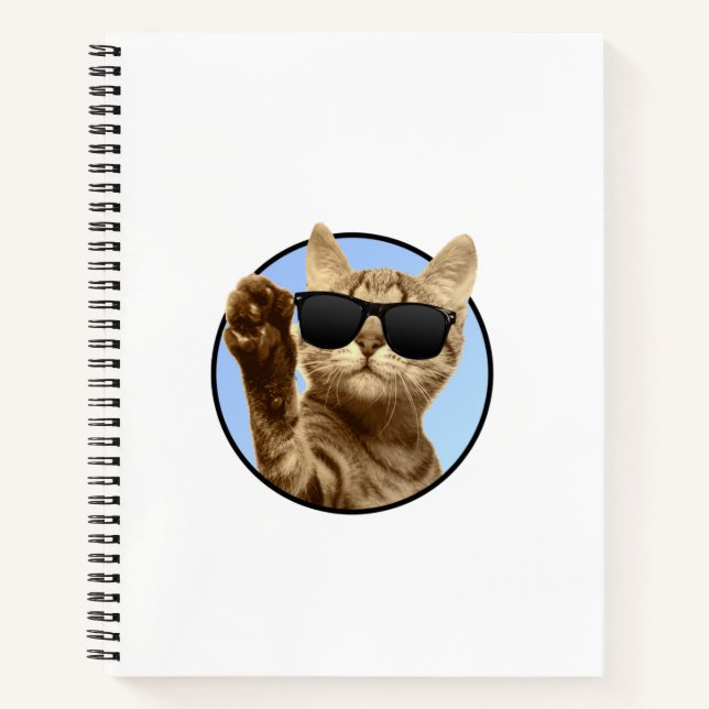 Cooles Cat Spiral Notebook Notizbuch (Vorderseite)