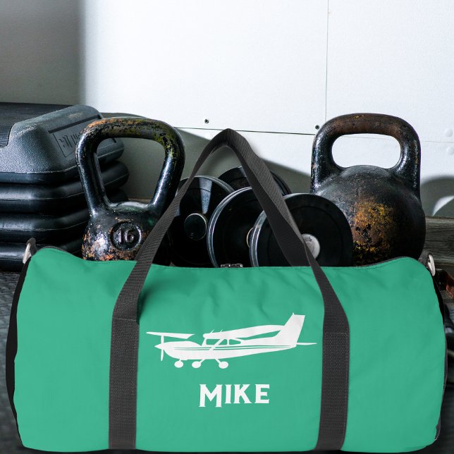 Cooles Cessna-Flugzeug, einfache grüne Luftfahrt,  Duffle Bag (Von Creator hochgeladen)