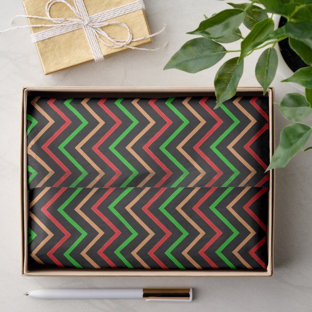 Cooles Chevron-Muster auf Schwarz Seidenpapier (Geschenk)