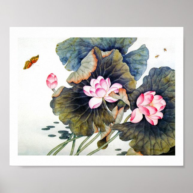 Cooles chinesisches Kräuterbutterblatt Poster (Vorne)