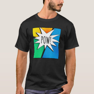Cooles Comic-Book-Farbenfrohes-Pow-Kurzarm-Shirt T-Shirt