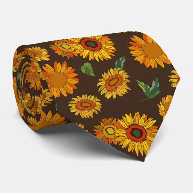 cooles Country sunflower Muster Krawatte (Gerollt)