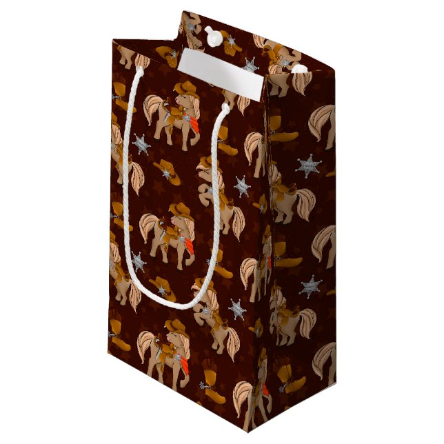 cooles Cowboy-Sheriff Kleine Geschenktüte (Vorderseite Schrägansicht)