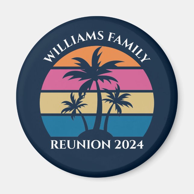 Cooles Custom Beach Party Blue Palm Trees Magnet (Vorne)