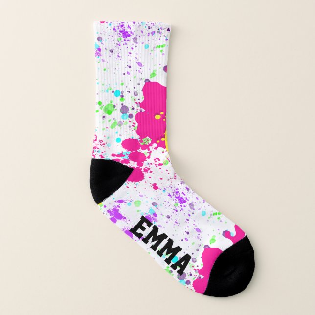 Cooles Custom Funny Paint Spritzer Party Socken (Links - Innen)