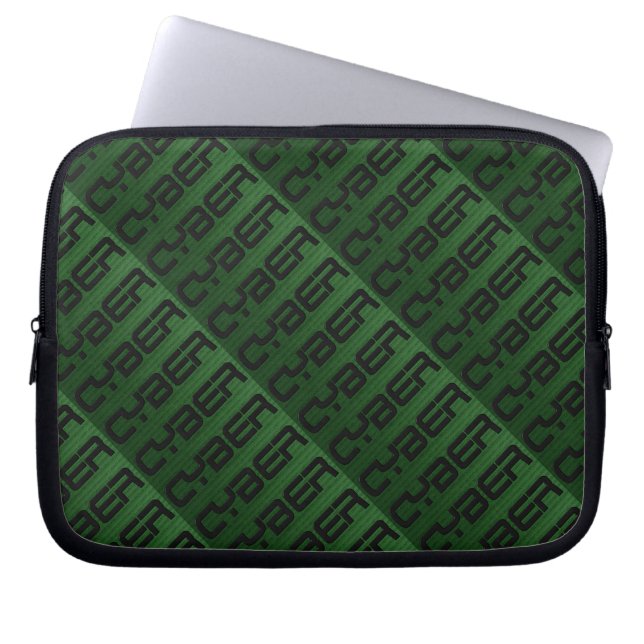 Cooles Cyber-Graphic Green Laptopschutzhülle (Vorderseite)