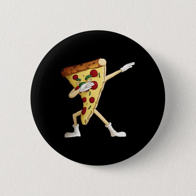 Cooles Dabbing Pizza Funny Italian Pie Angesagter  Button (Vorderseite)