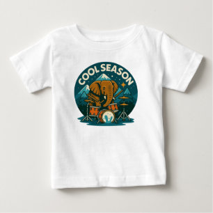Cooles Design-Baby für Elephant Drummer Baby T-shirt