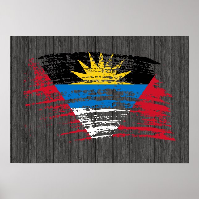 Cooles Design der antiguanischen Flagge Poster (Vorne)