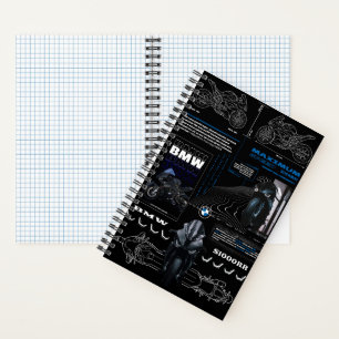 Cooles Design des BMW S1000RR Motorrades auf Noteb Notizbuch