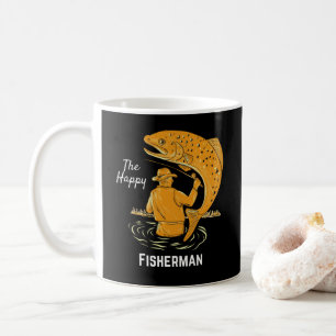 Cooles Design für den Fischfang Der glückliche Fis Kaffeetasse