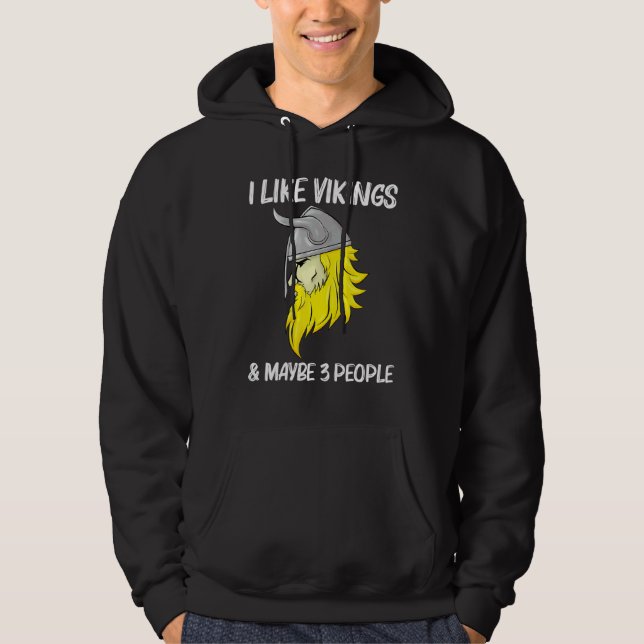 Cooles Design für männliche Frauen - Norse Horned  Hoodie (Vorderseite)