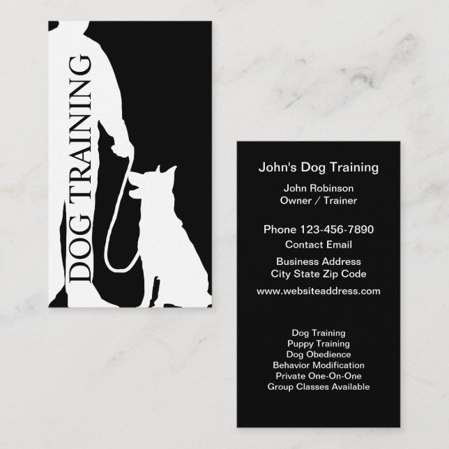 Cooles Design für moderne Dog-Training-Visitenkart Visitenkarte (Vorne/Hinten)
