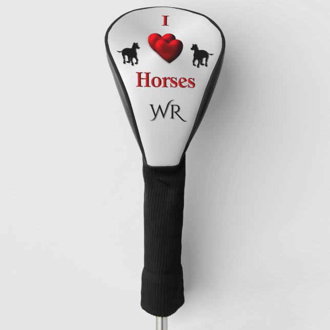 Cooles Design von Hörpferden Golf Headcover (Vorderseite)