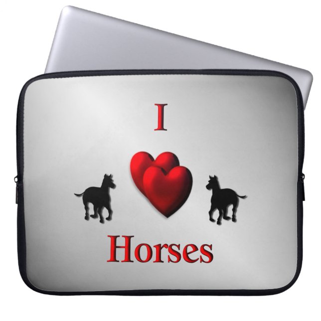 Cooles Design von Hörpferden Laptopschutzhülle (Vorderseite)