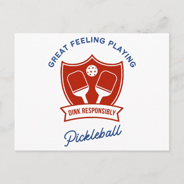 Cooles Design von Pickleball Feiertagspostkarte (Vorderseite)