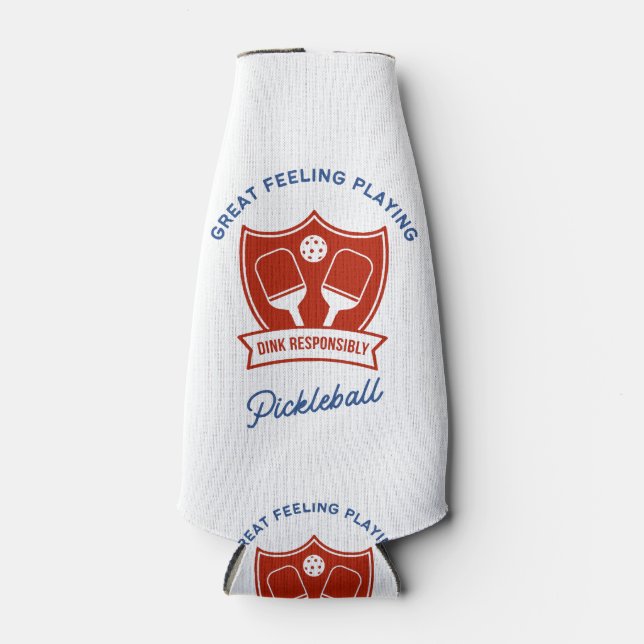 Cooles Design von Pickleball Flaschenkühler (Vorderseite)
