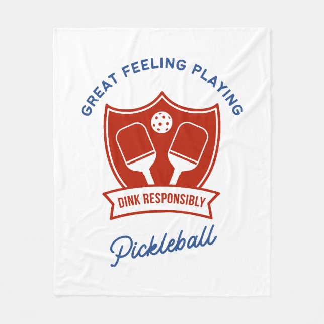 Cooles Design von Pickleball Fleecedecke (Vorderseite)